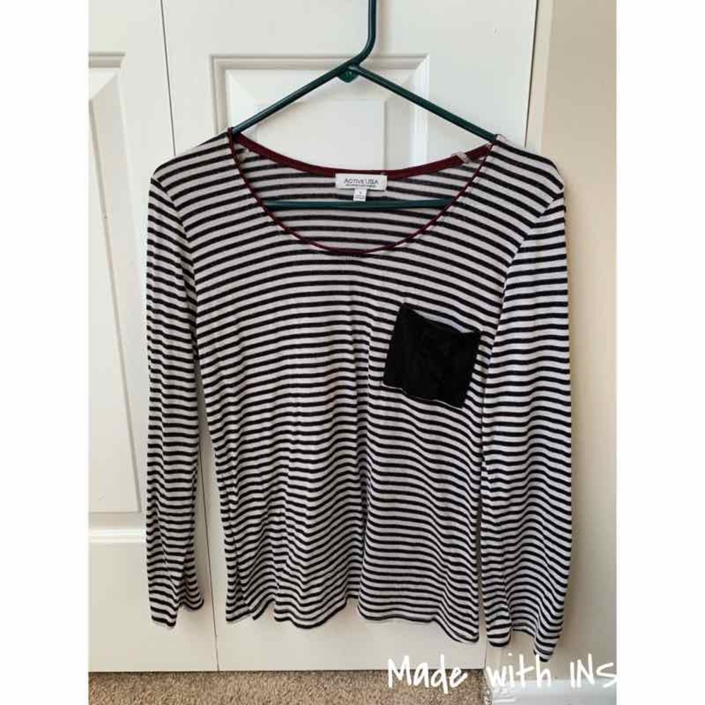 Black and white 3/4 sleeve
